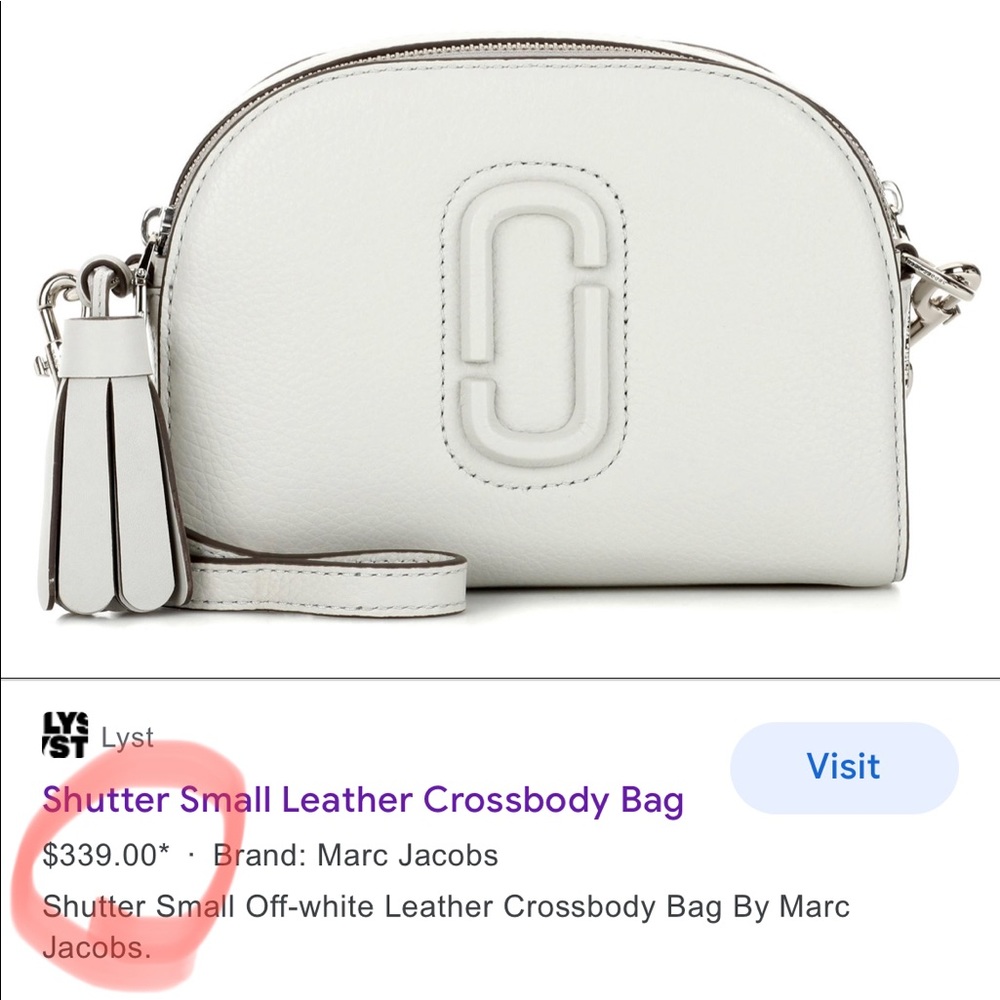 Marc Jacobs White Shutter Crossbody Bag